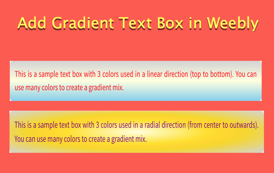 Add Gradient Text Box in Weebly 1