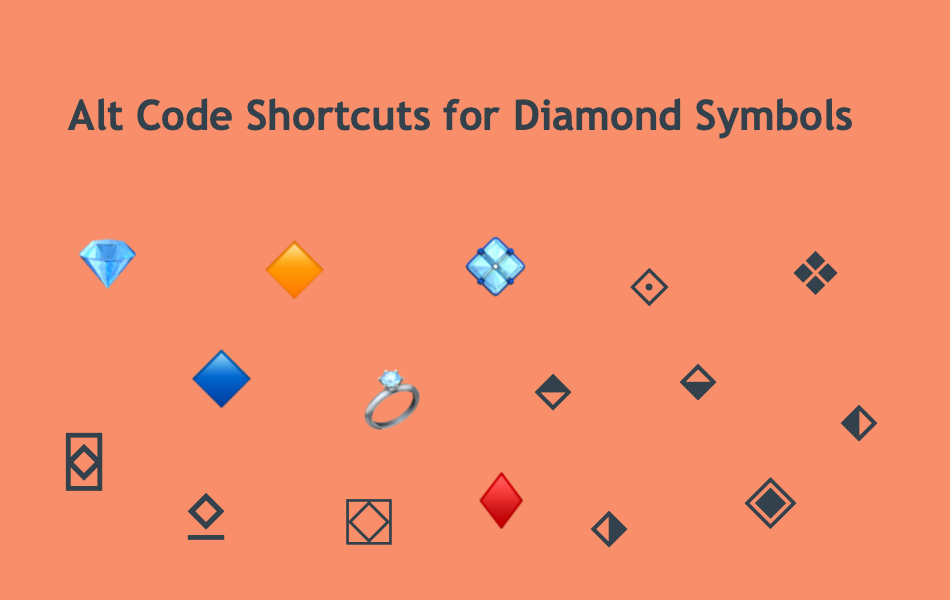 Alt Code Shortcuts for Diamond Symbols