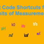 Alt Code Shortcuts for Units of Measurement