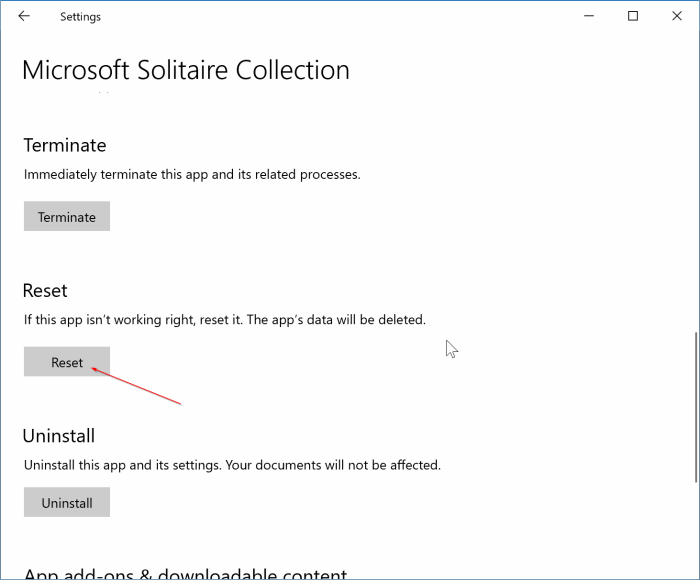 restaurer la collection de solitaire Microsoft dans Windows 10 pic2