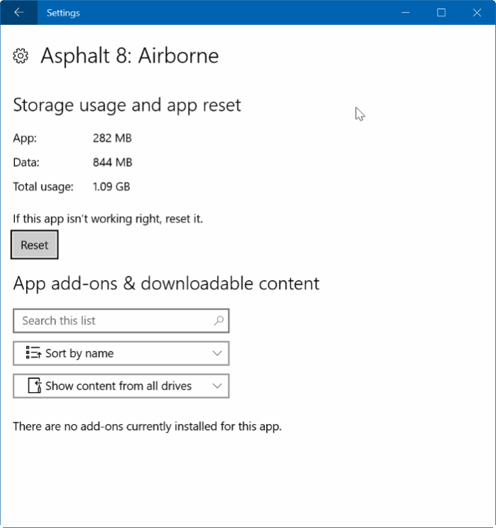 restaurer asphalt 8 airborne dans Windows 10 step5