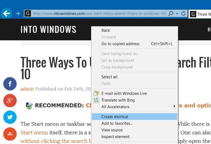 créer un lien de site Web sur le bureau dans Windows 10 étape 5