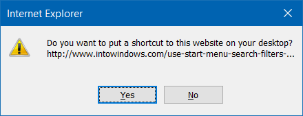 créer un lien de site Web sur le bureau dans Windows 10 étape 4.1
