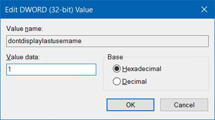 masquer l'adresse e-mail du nom d'utilisateur sur l'écran de connexion dans Windows 10 étape 3