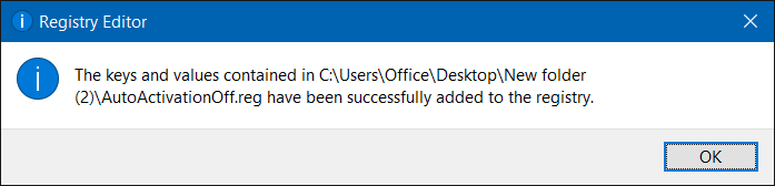 désactiver l'activation automatique dans Windows 10 étape 6