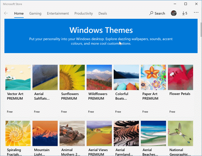 installer des thèmes dans windows 10 pic2