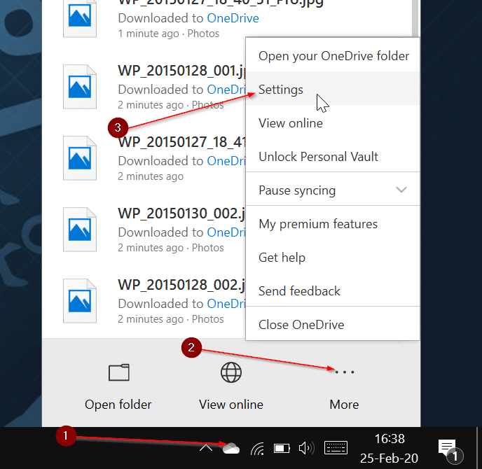 se déconnecter de onedrive dans Windows 10 pic1