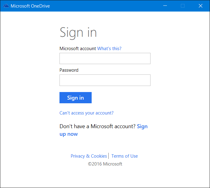Déconnectez-vous de OneDrive dans Windows 10 Étape 6
