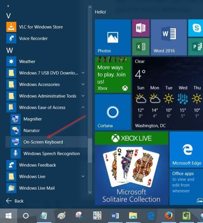 ouvrir le clavier à l'écran dans Windows 10 pic4