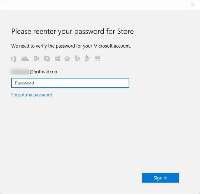 Empêcher Store de demander un mot de passe dans Windows 10