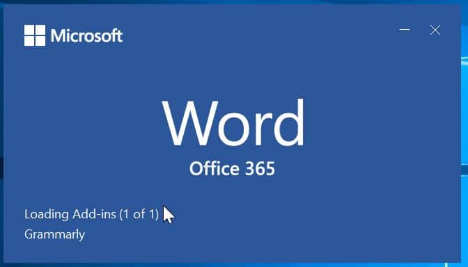 Désactiver l'écran d'accueil d'Office 365 2019 2016