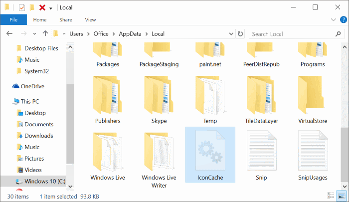 Comment reconstruire le cache dicones dans Windows 10