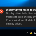 Erreur lors du demarrage du pilote daffichage dans Windows 10