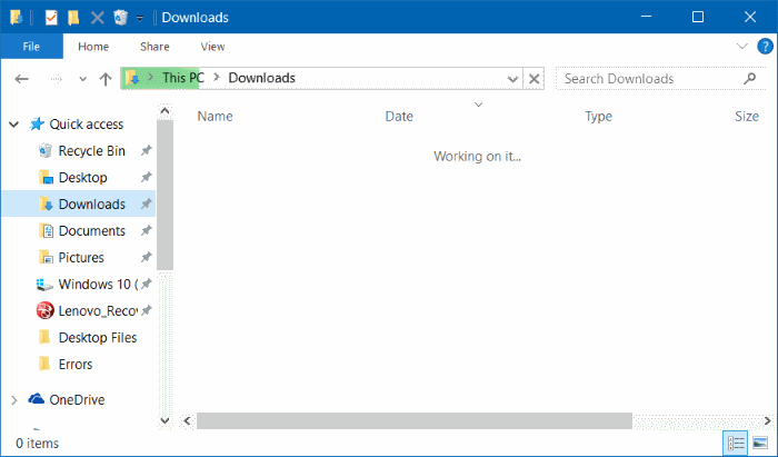 Le dossier Téléchargements s'ouvre lentement dans Windows 10