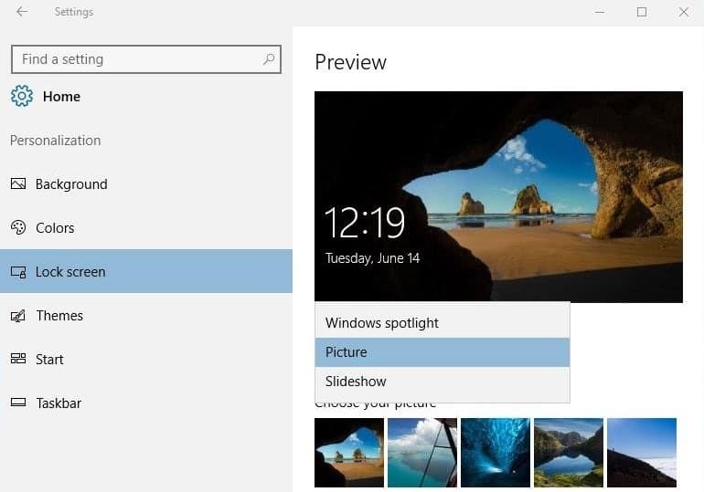 Windows Spotlight est absent de Windows 10
