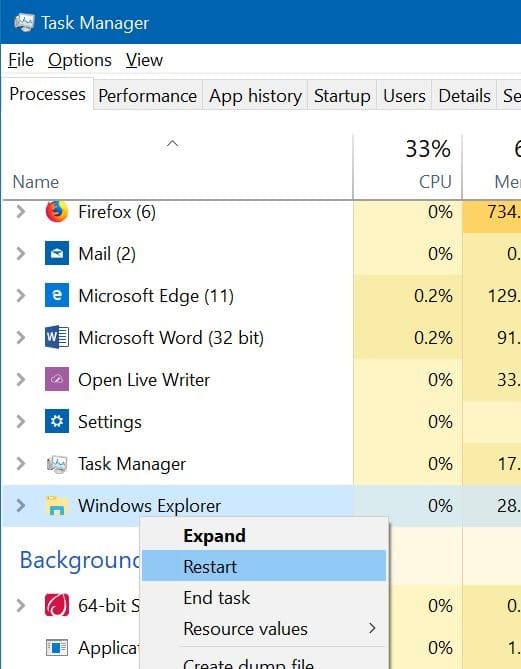 taskbar not working in Windows 10 pic2