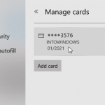 view and delete credit cards saved in Edge in Windows 10 pic3