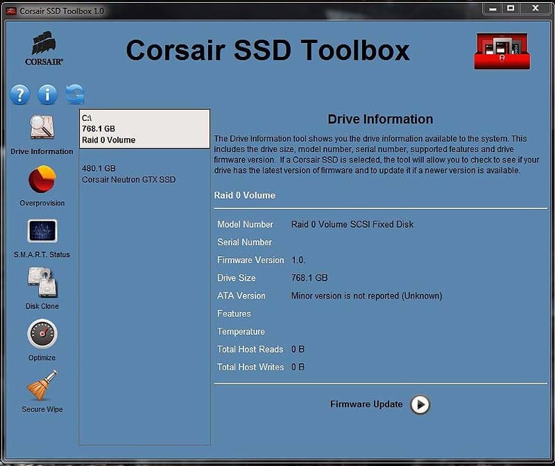 Boîte à outils Corsair SSD