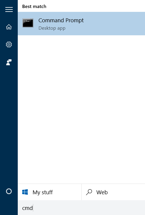Modifier la couleur d'arrière-plan de l'invite de commande dans Windows 10 Étape 1