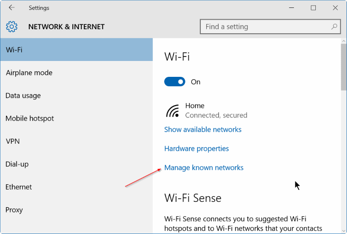 Windows 10 ne se souvient pas du mot de passe wifi step2
