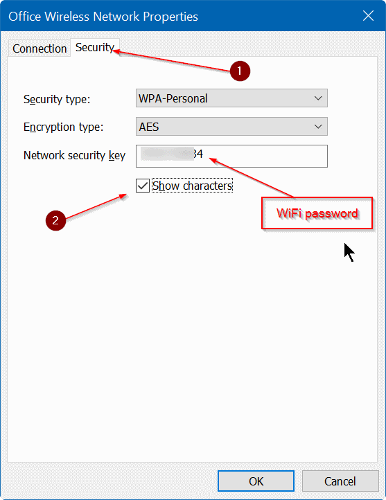 Afficher le mot de passe WiFi enregistré dans Windows 10 Step5