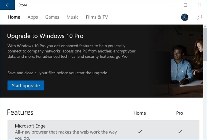 Mettre à niveau Windows 10 Famille vers Pro sans clé Étape 5