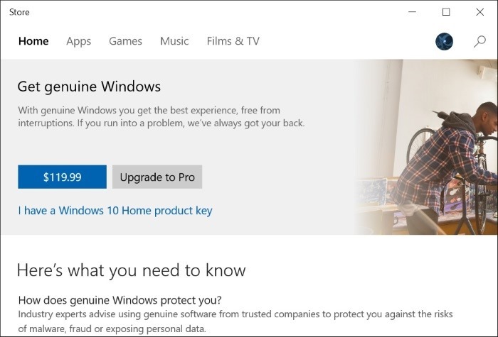 Mettre à niveau Windows 10 Home vers Pro Step4
