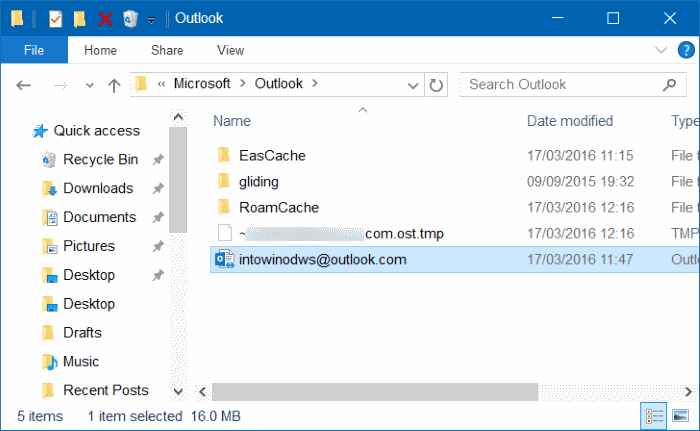 Outlook 2016 se bloque lors du traitement du début du téléchargement du profil, étape 4