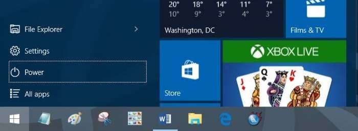 raccourcis clavier pour l'arrêt redémarrez Windows 10 step6