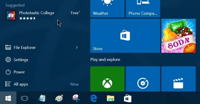 Désactiver les suggestions d'applications dans le menu Démarrer de Windows 10 pic4