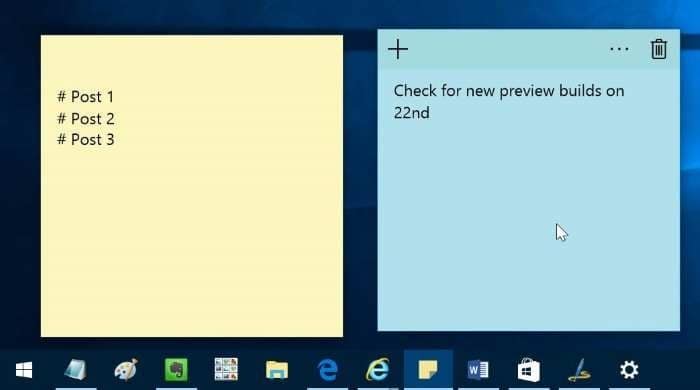 fermer ou réduire les notes autocollantes Windows 10 pic2