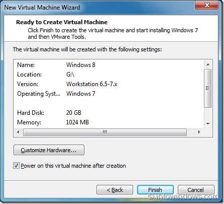 Installez Windows 8 sur VMware Player Step7
