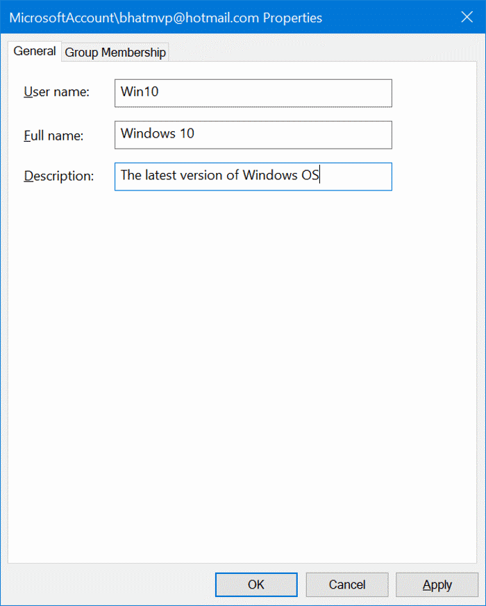 changer le nom d'utilisateur Windows 10 pic3
