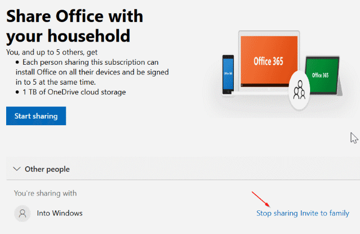 partager l'abonnement Office 365 Famille avec d'autres pic11