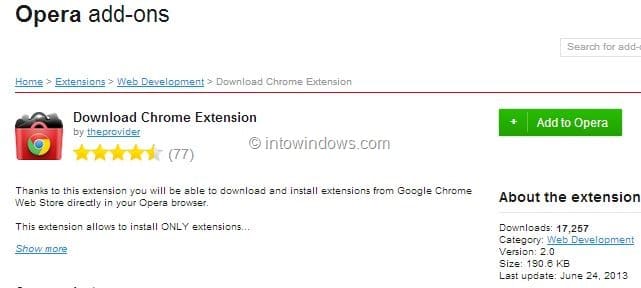 Comment installer les extensions Google Chrome dans le navigateur Opera pic2