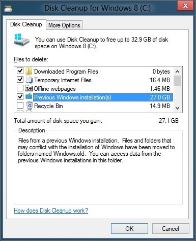 Supprimez le dossier Windows.old dans Windows 8 Step5