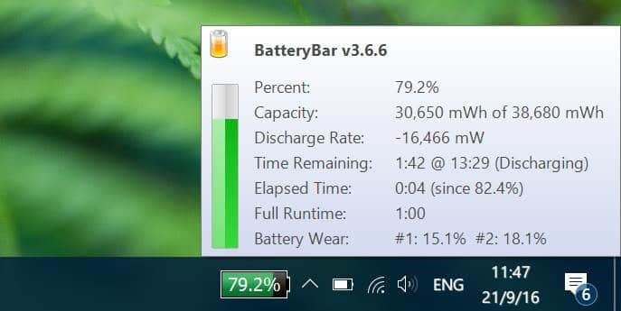 afficher le pourcentage de batterie sur la barre des tâches dans Windows 10 pic2