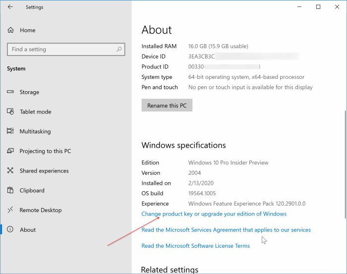 modifier l'image de la clé de produit Windows 10 2