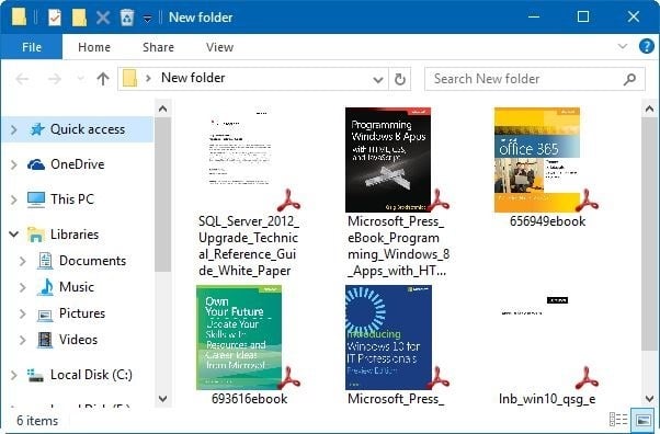 activer l'aperçu des vignettes pour les fichiers PDF dans l'explorateur de fichiers Windows 10 pic3