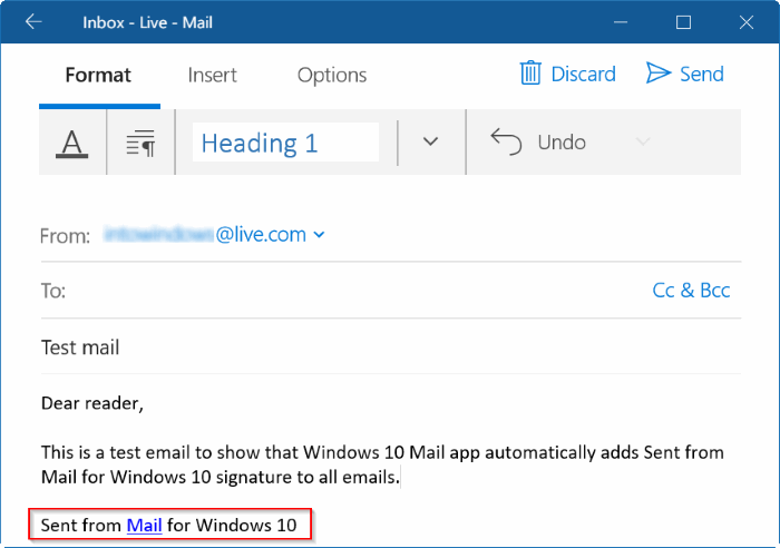 supprimer les messages envoyés du courrier pour Windows 10 message pic2