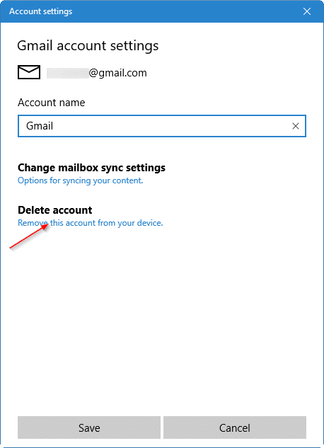 mettre à jour le mot de passe Gmail dans Windows 10 pic6
