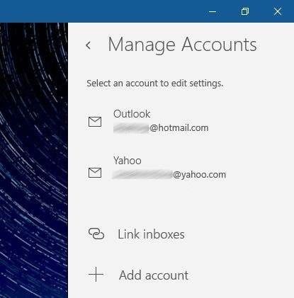 mettre à jour le mot de passe du compte de messagerie Windows 10 pic1