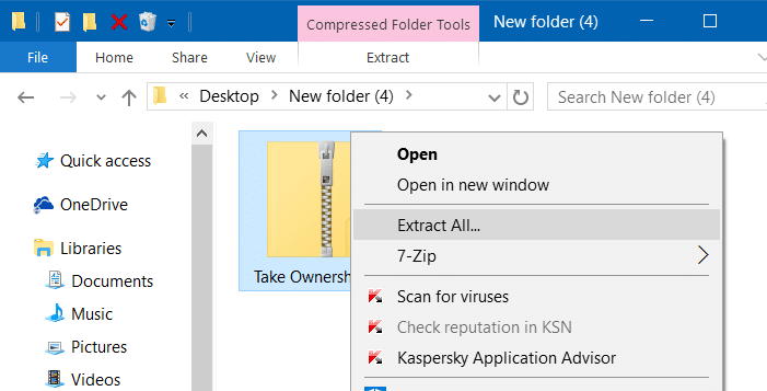 Ajouter prend possession du menu contextuel de Windows 10 pic1