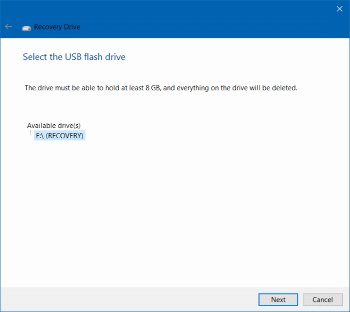 Supprimer la partition de récupération dans Windows 10 step4
