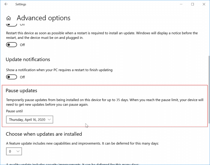 suspendre les mises à jour dans Windows 10 pic2