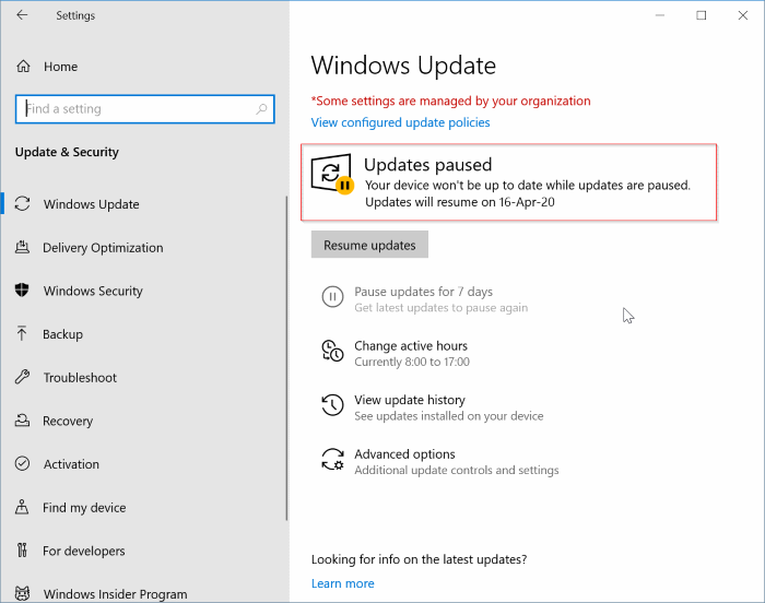 suspendre les mises à jour dans Windows 10 pic3