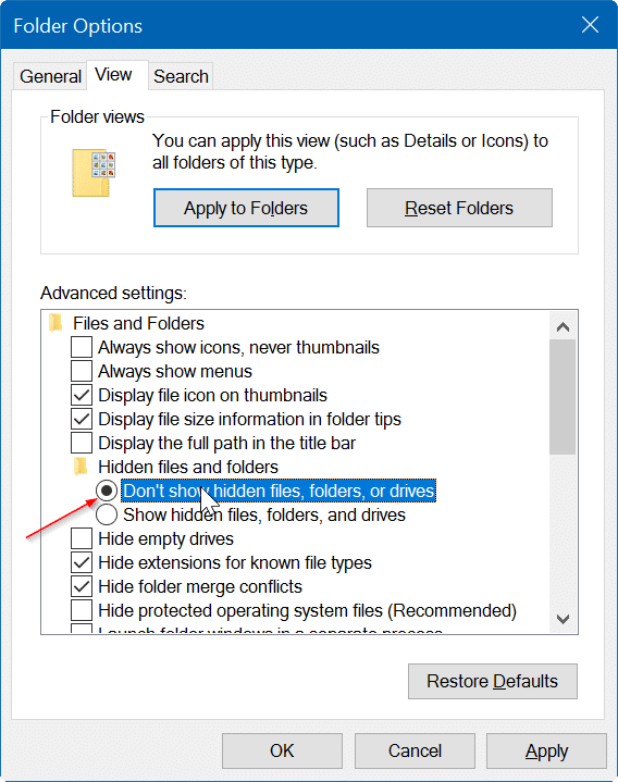 masquer les fichiers et les dossiers dans Windows 10 pic5