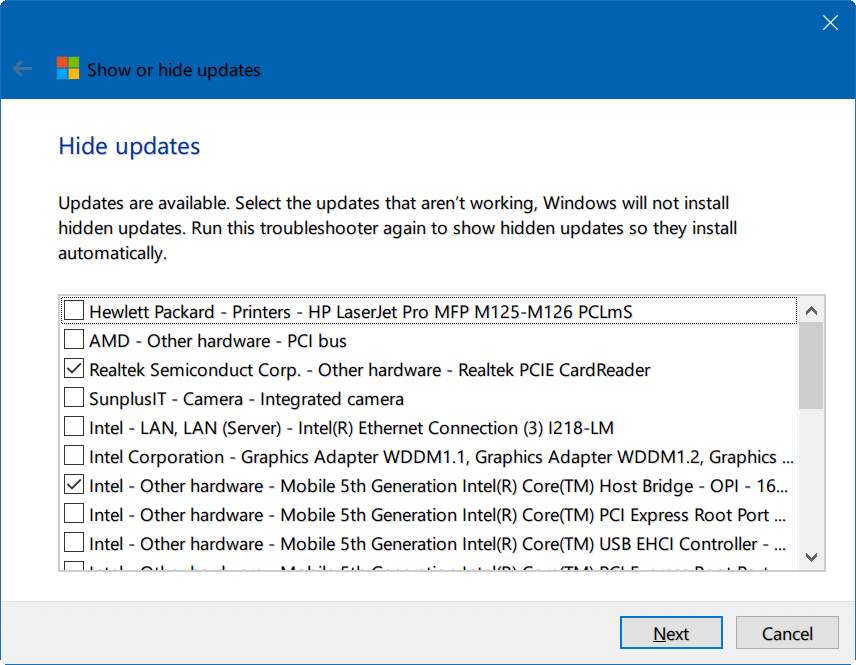 masquer les mises à jour Windows Windows 10 pic2
