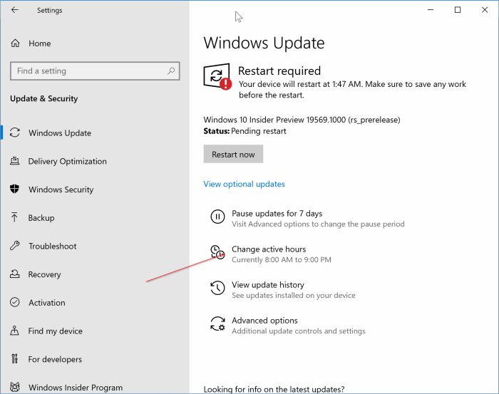 modifier les heures d'activité dans Windows 10 pic1