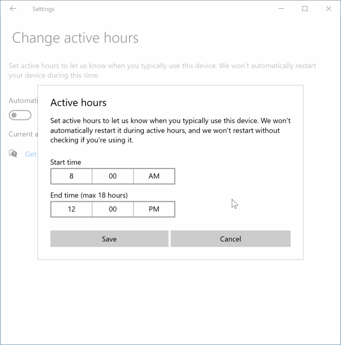 changer les heures d'activité dans Windows 10 pic3